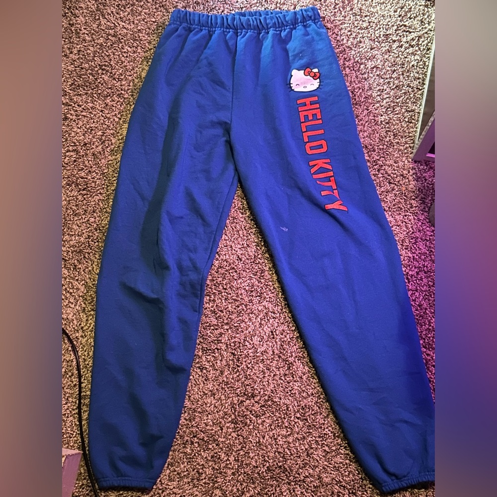 Blue hello kitty sweatpants